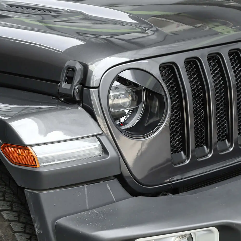 For 2018-2023 Jeep Wrangler JL Gladiator JT Rubicon Front Headlight Insert Angry Eyes Bezels Trim - Image 5
