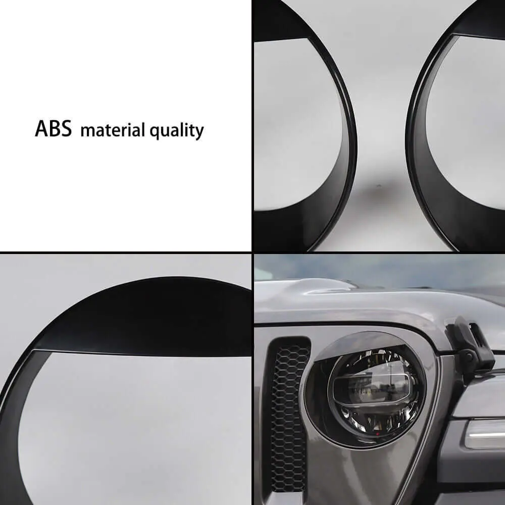 For 2018-2023 Jeep Wrangler JL Gladiator JT Rubicon Front Headlight Insert Angry Eyes Bezels Trim - Image 6