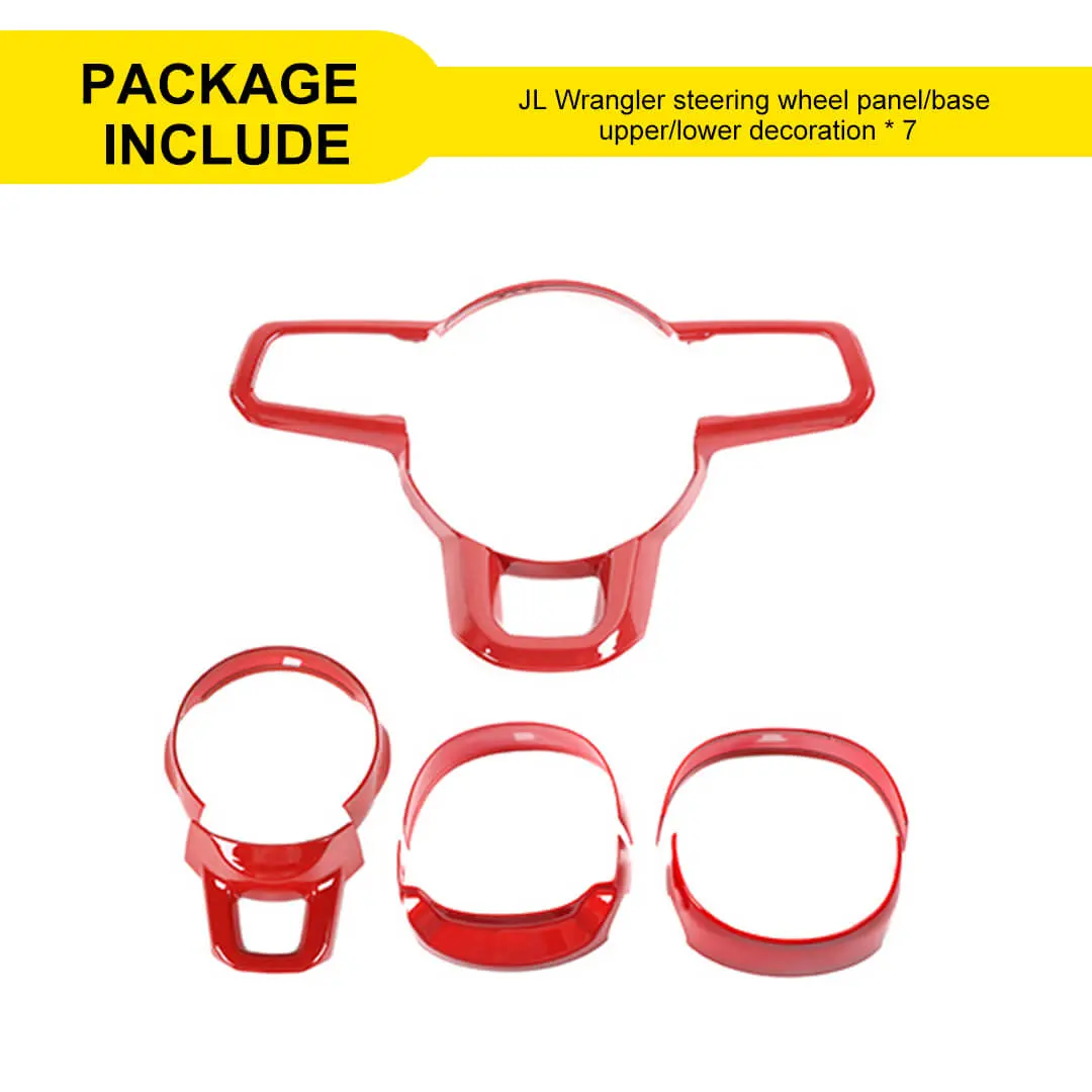 For 2018+ Jeep Wrangler JL Steering Wheel Panel & Base Trim Cover Kit (7 pcs) - Image 11