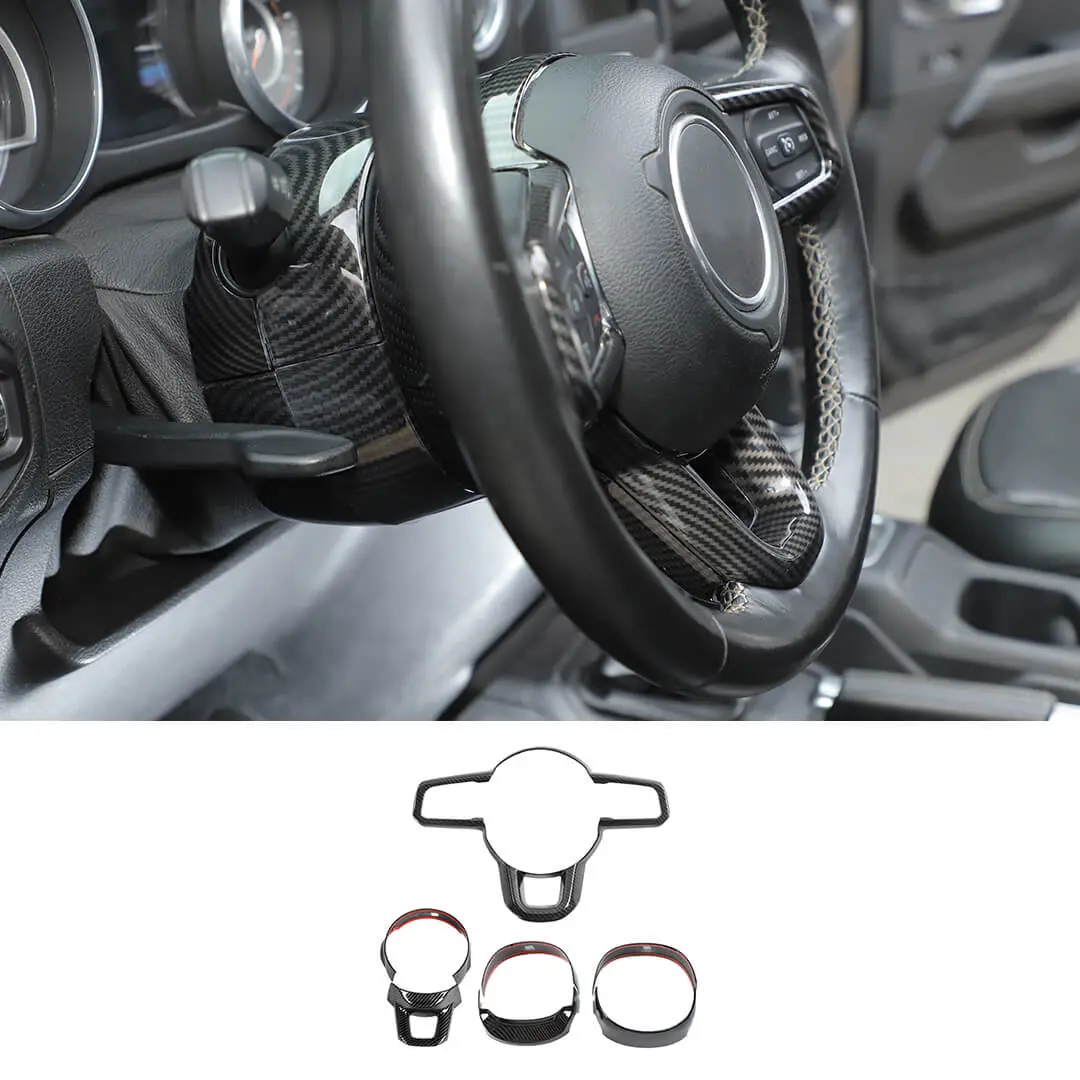For 2018+ Jeep Wrangler JL Steering Wheel Panel & Base Trim Cover Kit (7 pcs) - Image 12