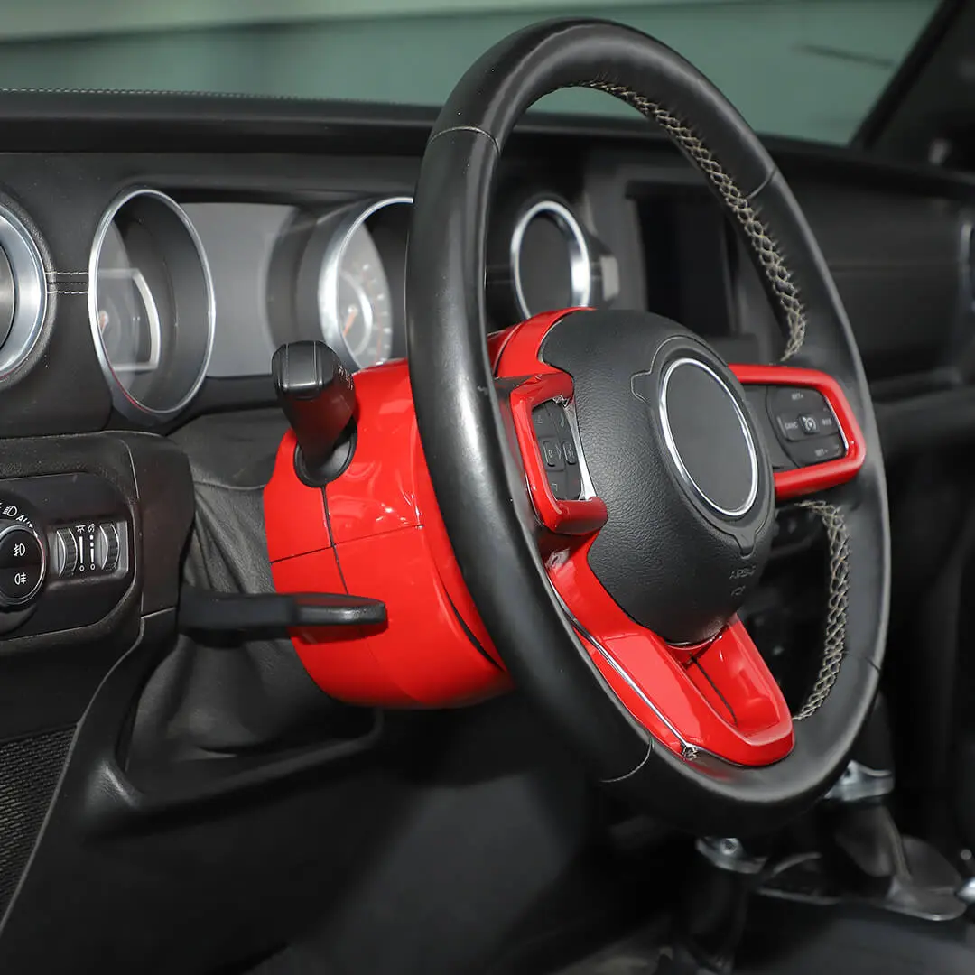 For 2018+ Jeep Wrangler JL Steering Wheel Panel & Base Trim Cover Kit (7 pcs) - Image 3