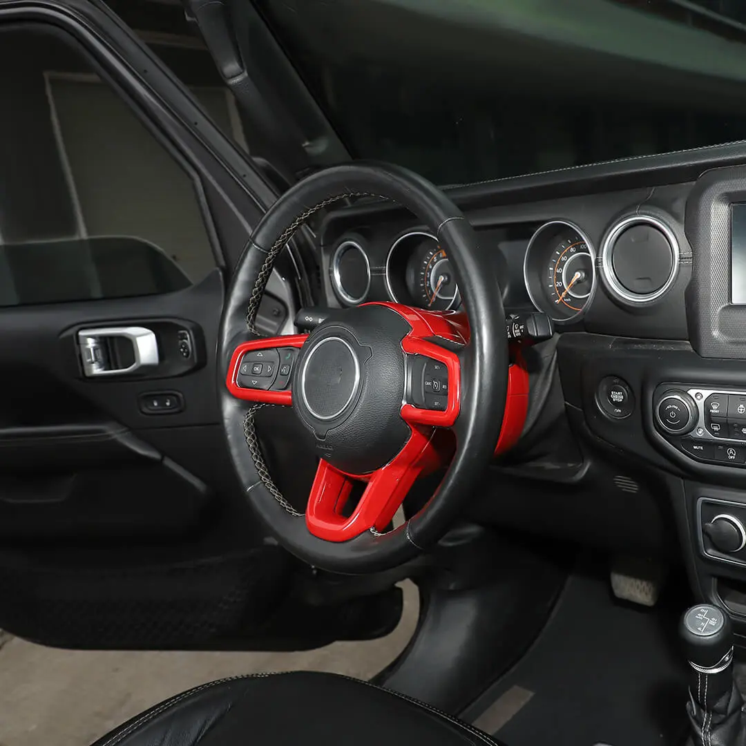 For 2018+ Jeep Wrangler JL Steering Wheel Panel & Base Trim Cover Kit (7 pcs) - Image 4