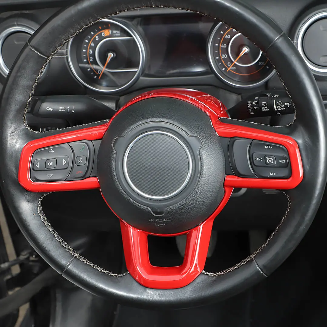 For 2018+ Jeep Wrangler JL Steering Wheel Panel & Base Trim Cover Kit (7 pcs) - Image 5