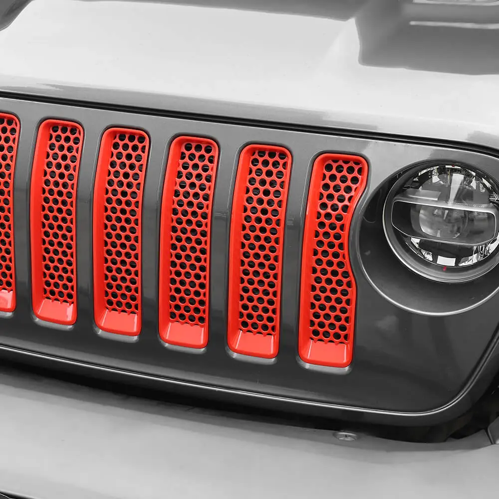 For 2018-2023 Jeep Wrangler JL Front Honeycomb Mesh Grille Inserts Trim(Does Not Fit 4XE Variants) - Image 6