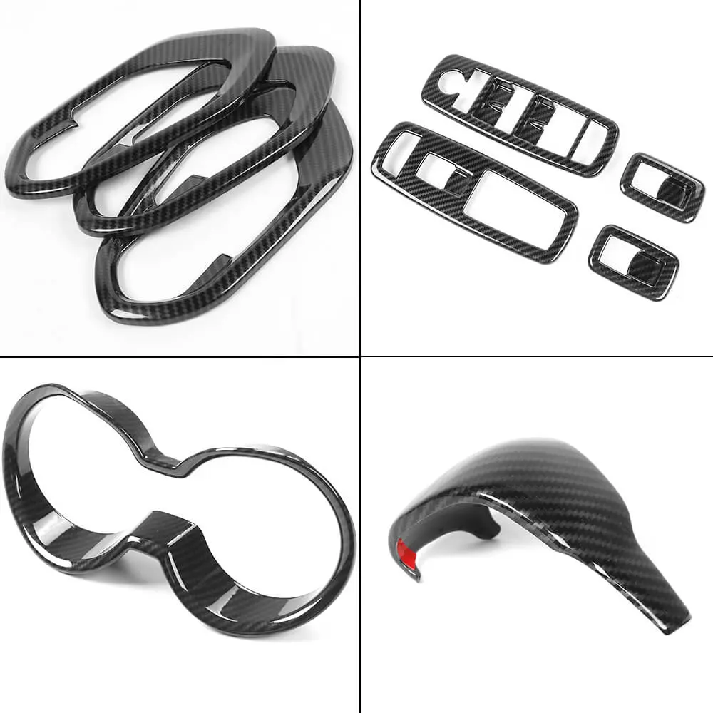 For 2019+ Jeep Cherokee 8 x Inner Center Console & Door Trim Kit - Image 12