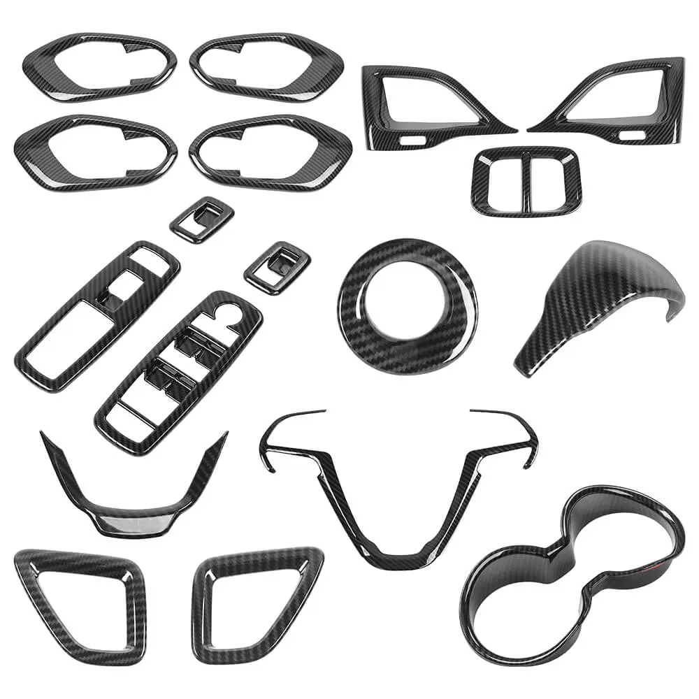 For 2019+ Jeep Cherokee 8 x Inner Center Console & Door Trim Kit - Image 13