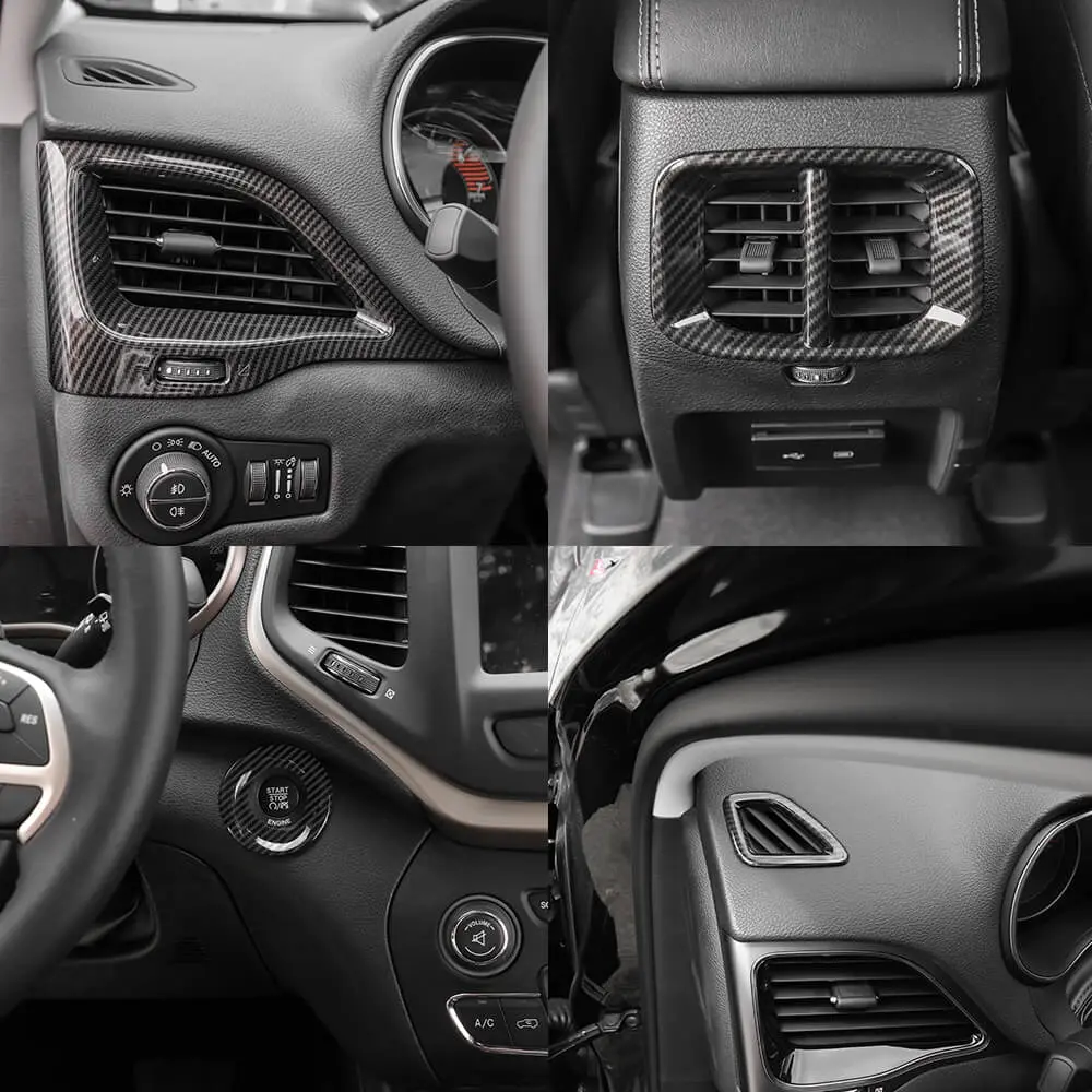 For 2019+ Jeep Cherokee 8 x Inner Center Console & Door Trim Kit - Image 4