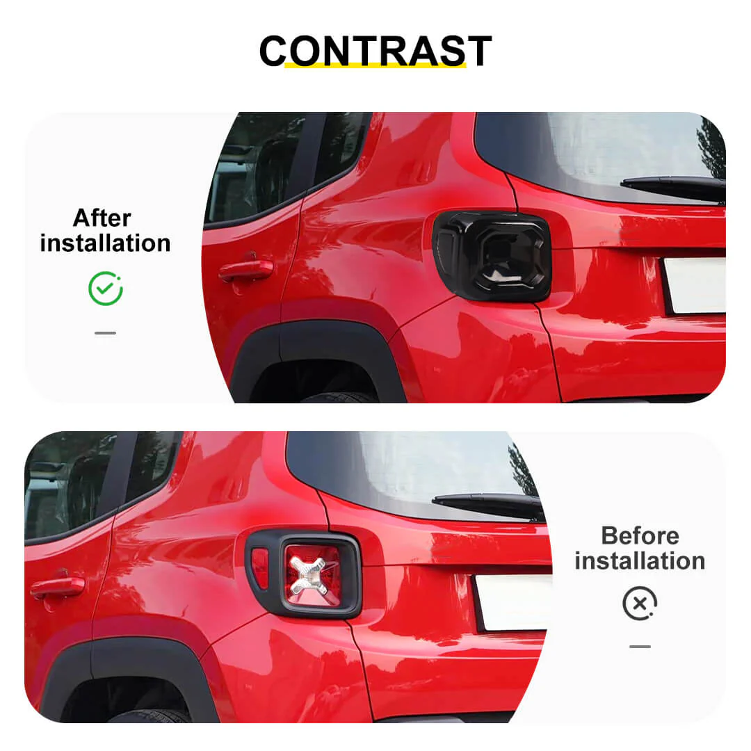 For 2019+ Jeep Renegade Exterior Rear Light Tail Lamp Cover Trim Decor (2 pcs) - Image 2