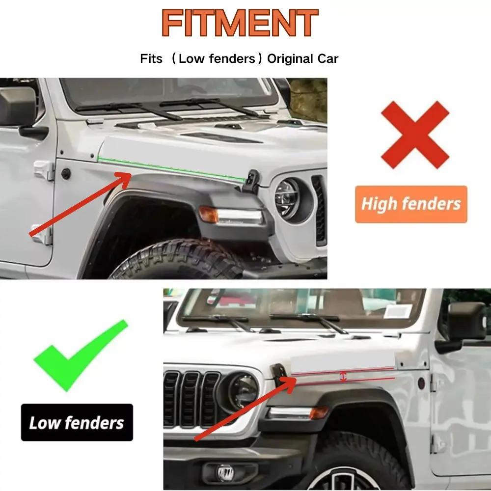 For 2020+ Jeep Gladiator JT Front & Rear Fender Flares Extensions - Image 2