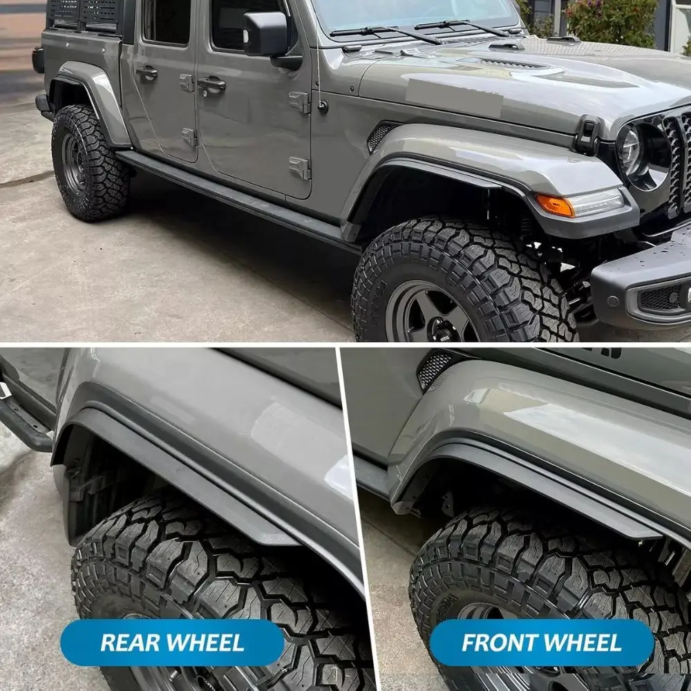 For 2020+ Jeep Gladiator JT Front & Rear Fender Flares Extensions - Image 6