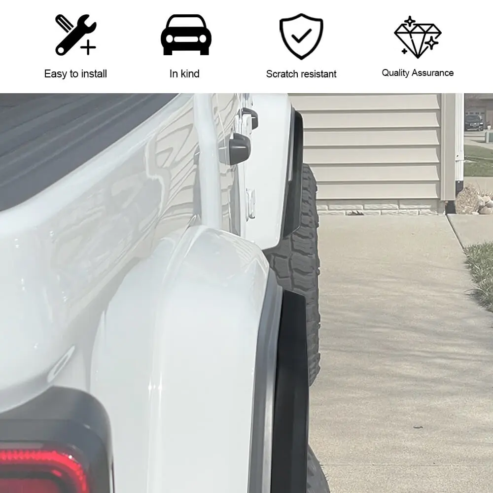 For 2020+ Jeep Gladiator JT Front & Rear Fender Flares Extensions - Image 9