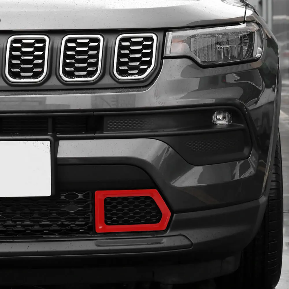 For 2021-2025 Jeep Compass Front Bumper Grill Frame Bezel Cover Decoration Trim - Image 3