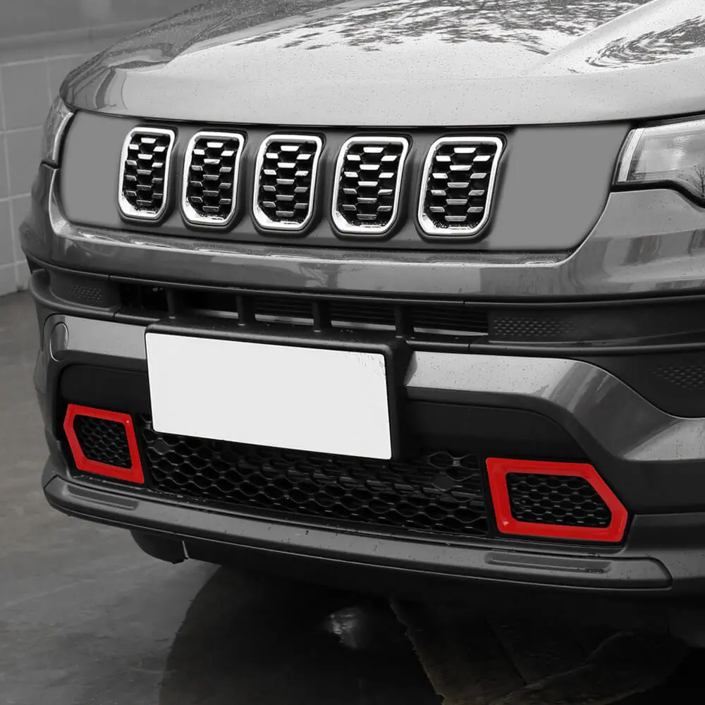 For 2021-2025 Jeep Compass Front Bumper Grill Frame Bezel Cover Decoration Trim - Image 4