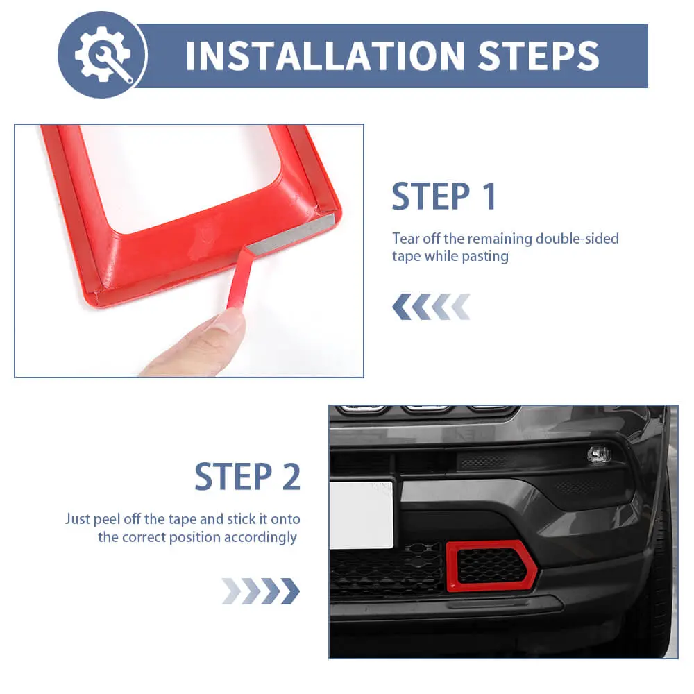 For 2021-2025 Jeep Compass Front Bumper Grill Frame Bezel Cover Decoration Trim - Image 5