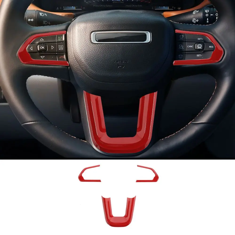 For 2021-2025 Jeep Compass Steering Wheel Panel Decor Cover Trim Bezels