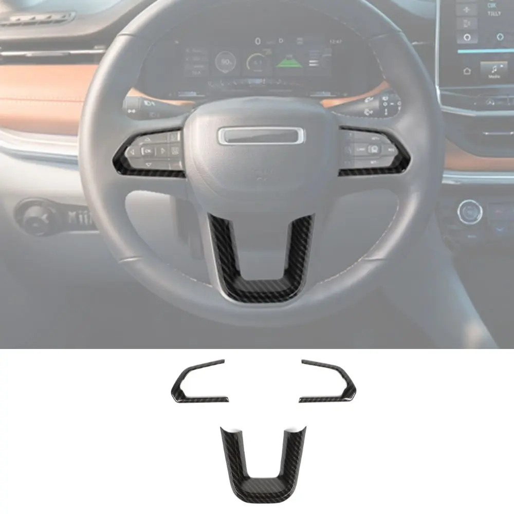 For 2021-2025 Jeep Compass Steering Wheel Panel Decor Cover Trim Bezels - Image 13