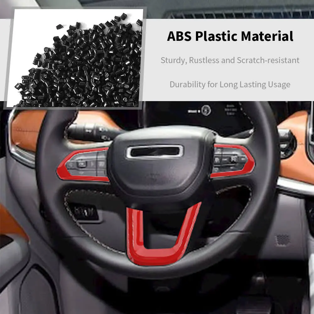 For 2021-2025 Jeep Compass Steering Wheel Panel Decor Cover Trim Bezels - Image 7