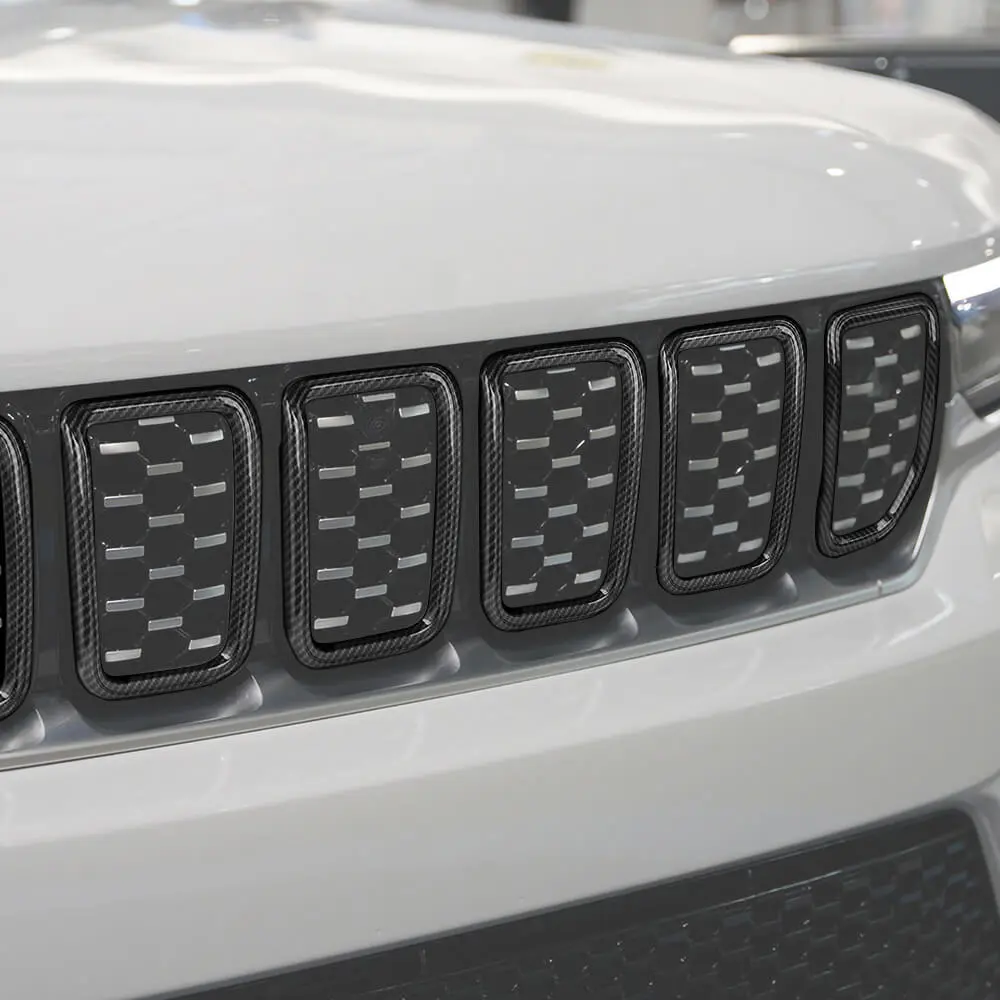 For 2021+ Jeep Grand Cherokee L 7 x Front Grille Grill Insert Ring Cover Trim - Image 3