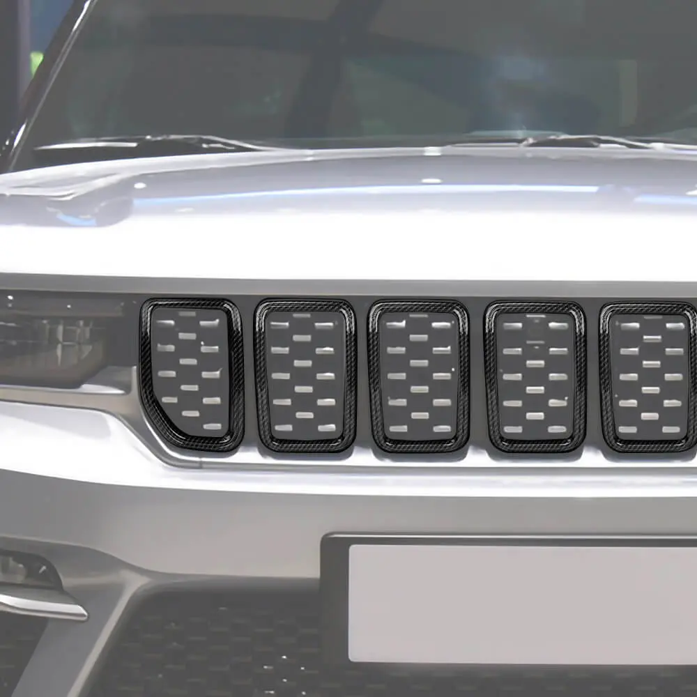 For 2021+ Jeep Grand Cherokee L 7 x Front Grille Grill Insert Ring Cover Trim - Image 5