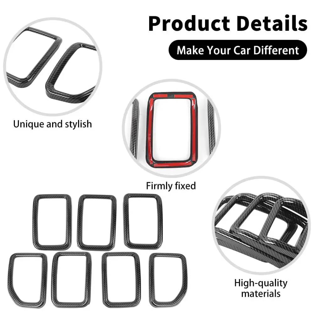 For 2021+ Jeep Grand Cherokee L 7 x Front Grille Grill Insert Ring Cover Trim - Image 9