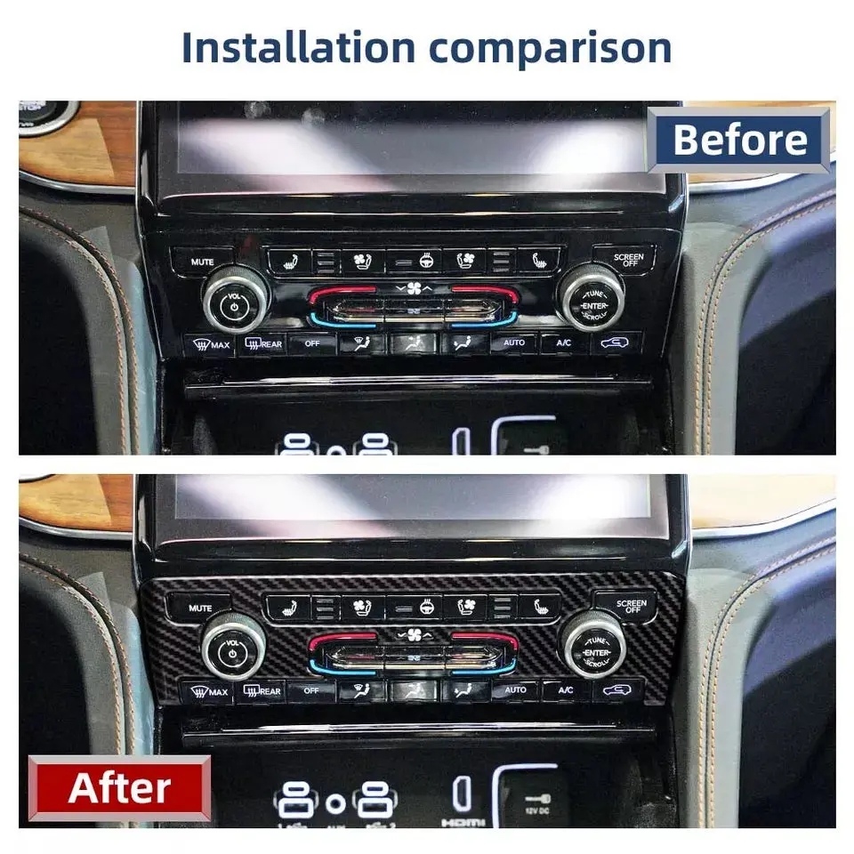 For 2021+ Jeep Grand Cherokee L Air Conditioning Control Panel Trim Cover - Image 2