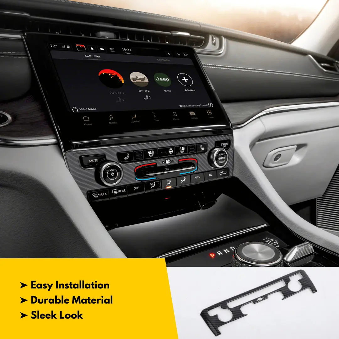 For 2021+ Jeep Grand Cherokee L Air Conditioning Control Panel Trim Cover - Image 3
