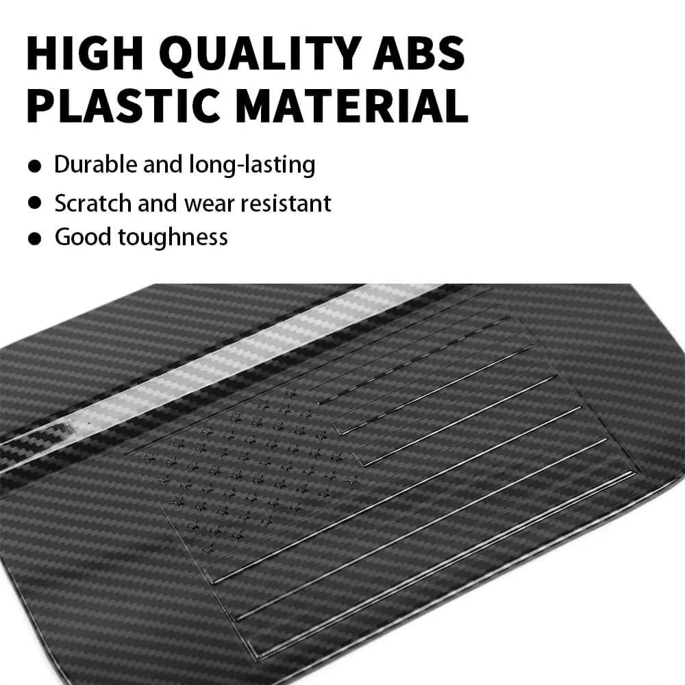 For 2021+ Jeep Grand Cherokee Fuel Tank Oil Gas Cap Cover Trim Carbon Fiber US Flag - Image 7
