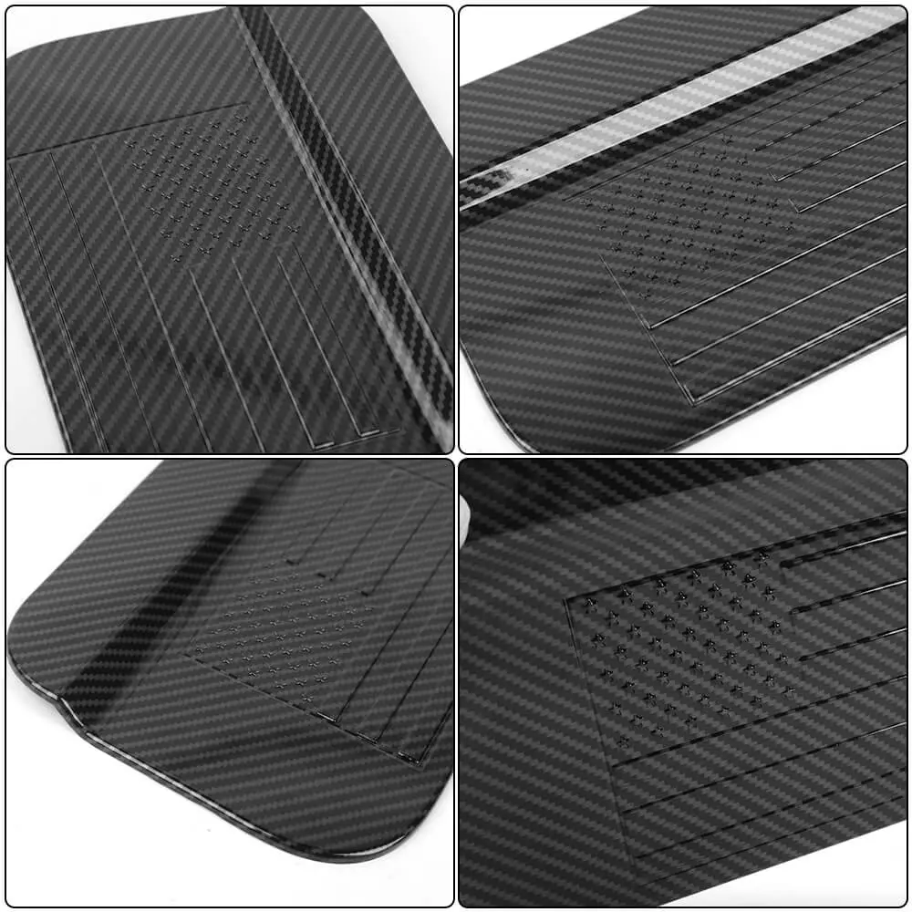 For 2021+ Jeep Grand Cherokee Fuel Tank Oil Gas Cap Cover Trim Carbon Fiber US Flag - Image 9