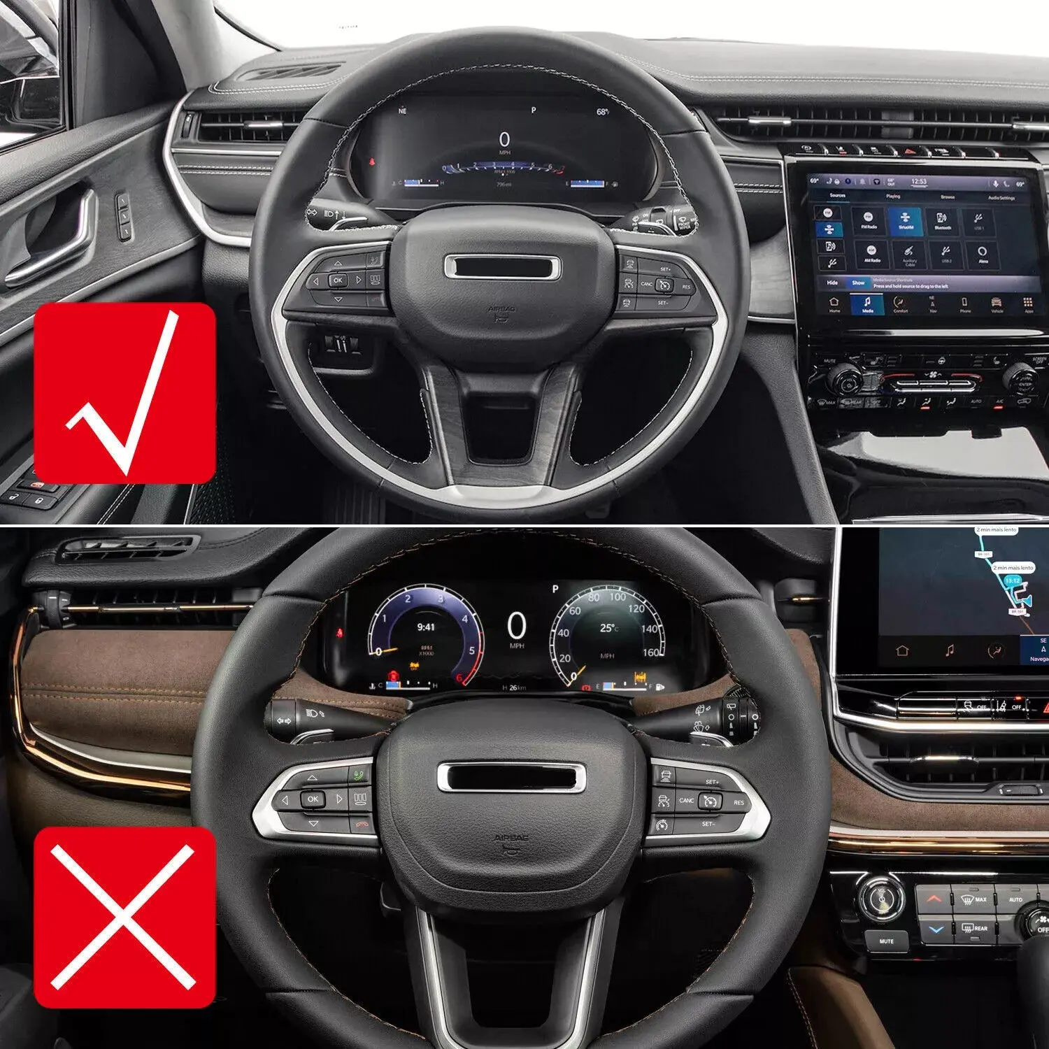 For 2021+ Jeep Grand Cherokee L Dashboard Decor Cover Trim Frame - Image 2