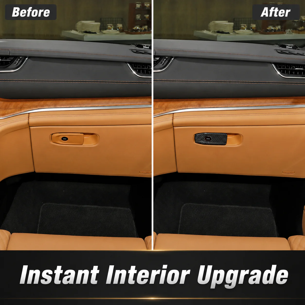 For 2021+ Jeep Grand Cherokee L Passenger Storage Glove Box Handle Trim Cover - Image 2