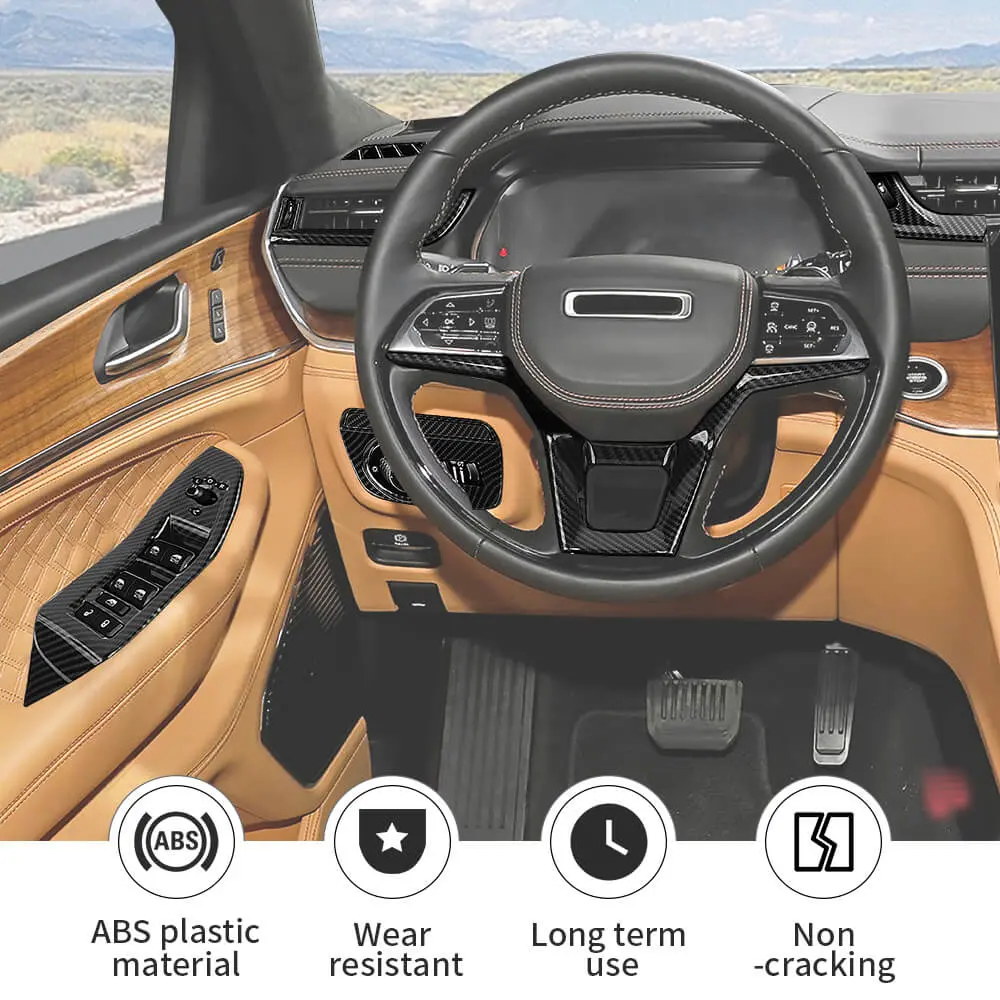 For 2021+ Jeep Grand Cherokee L 18 x Inner Center Consol Dash Decor Cover Trim Kit - Image 12