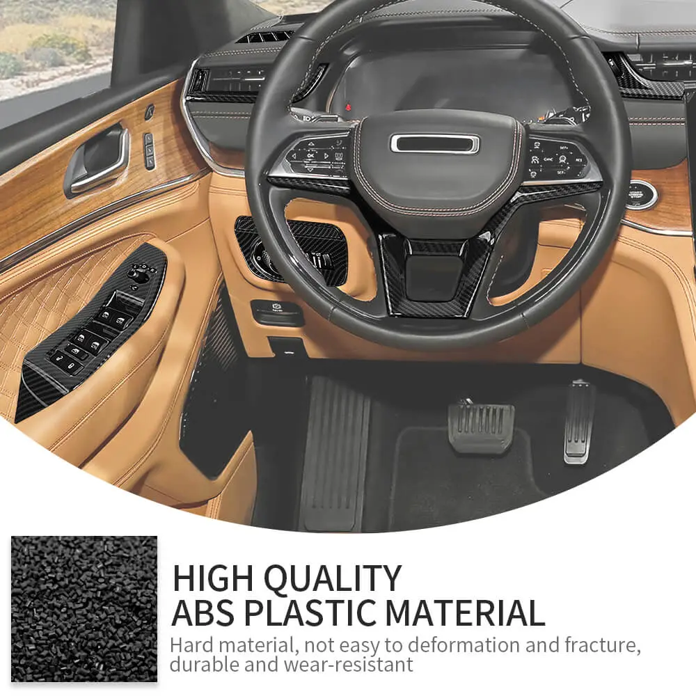 For 2021+ Jeep Grand Cherokee L 18 x Inner Center Consol Dash Decor Cover Trim Kit - Image 14