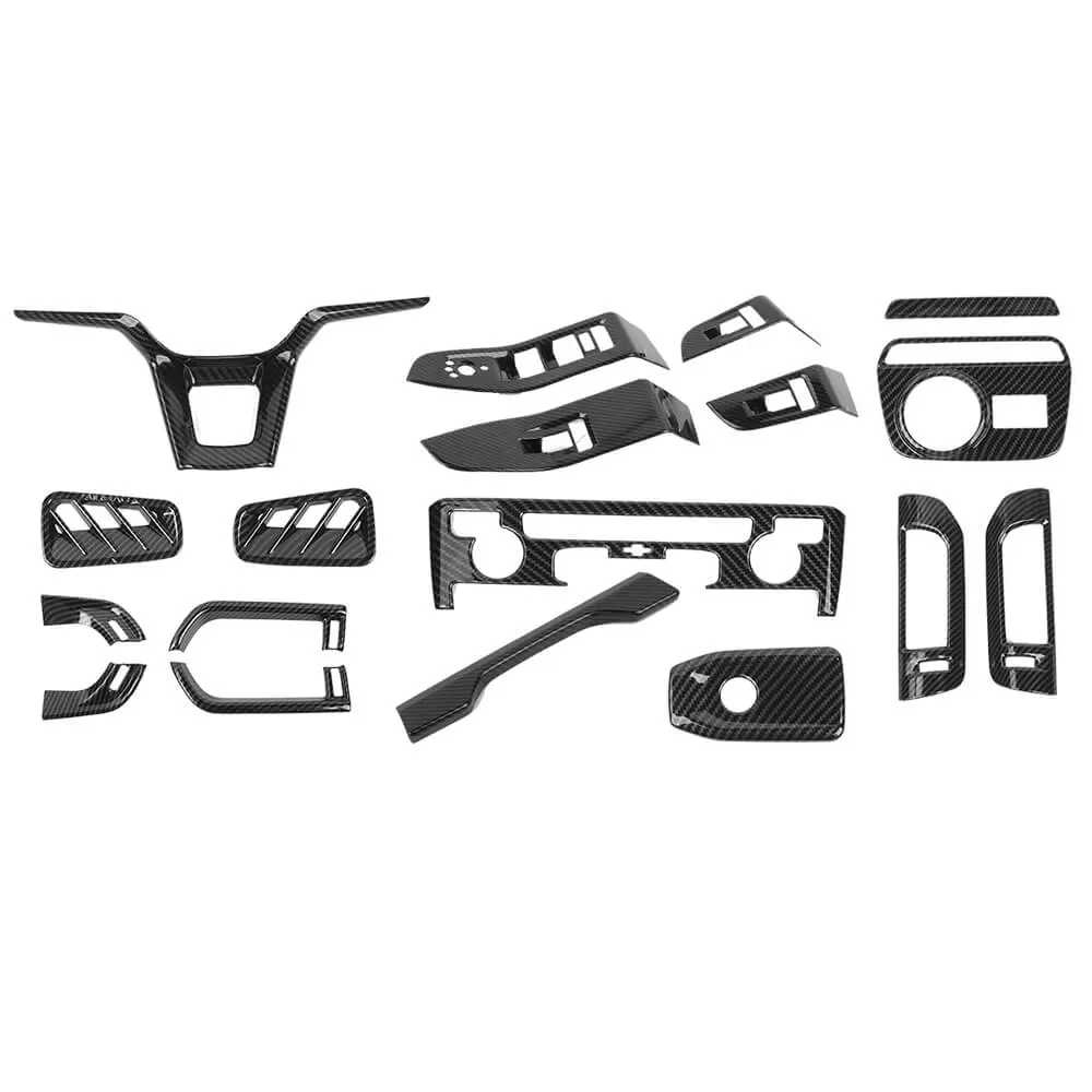For 2021+ Jeep Grand Cherokee L 18 x Inner Center Consol Dash Decor Cover Trim Kit - Image 17