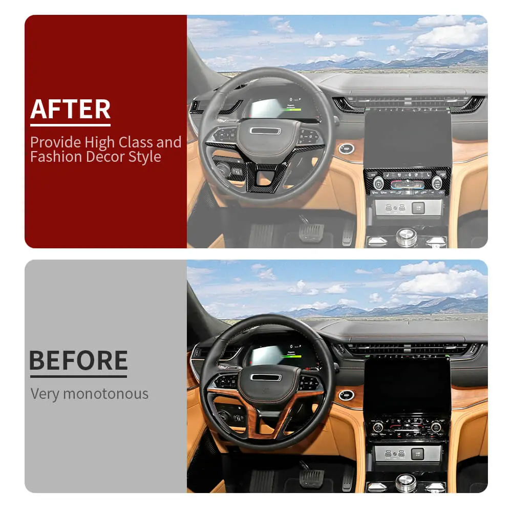 For 2021+ Jeep Grand Cherokee L 18 x Inner Center Consol Dash Decor Cover Trim Kit - Image 2