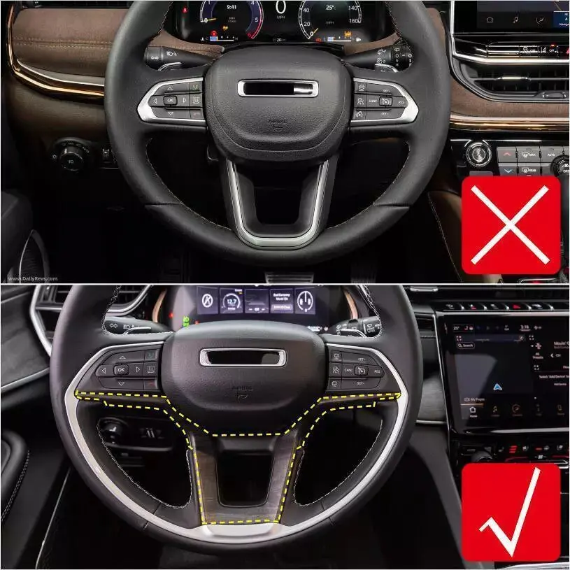 For 2021+ Jeep Grand Cherokee L 18 x Inner Center Consol Dash Decor Cover Trim Kit - Image 3