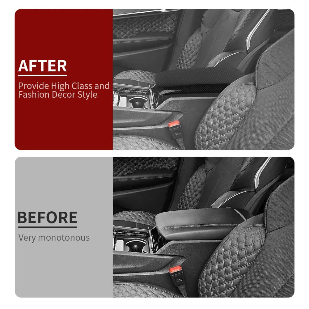 For 2022+ Jeep Grand Cherokee L Center Consol Armrest Box Pad Cover Trim - Image 2