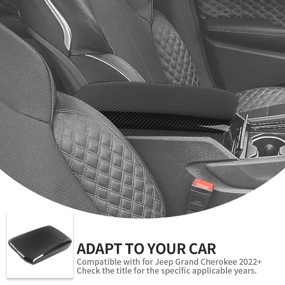 For 2022+ Jeep Grand Cherokee L Center Consol Armrest Box Pad Cover Trim - Image 7