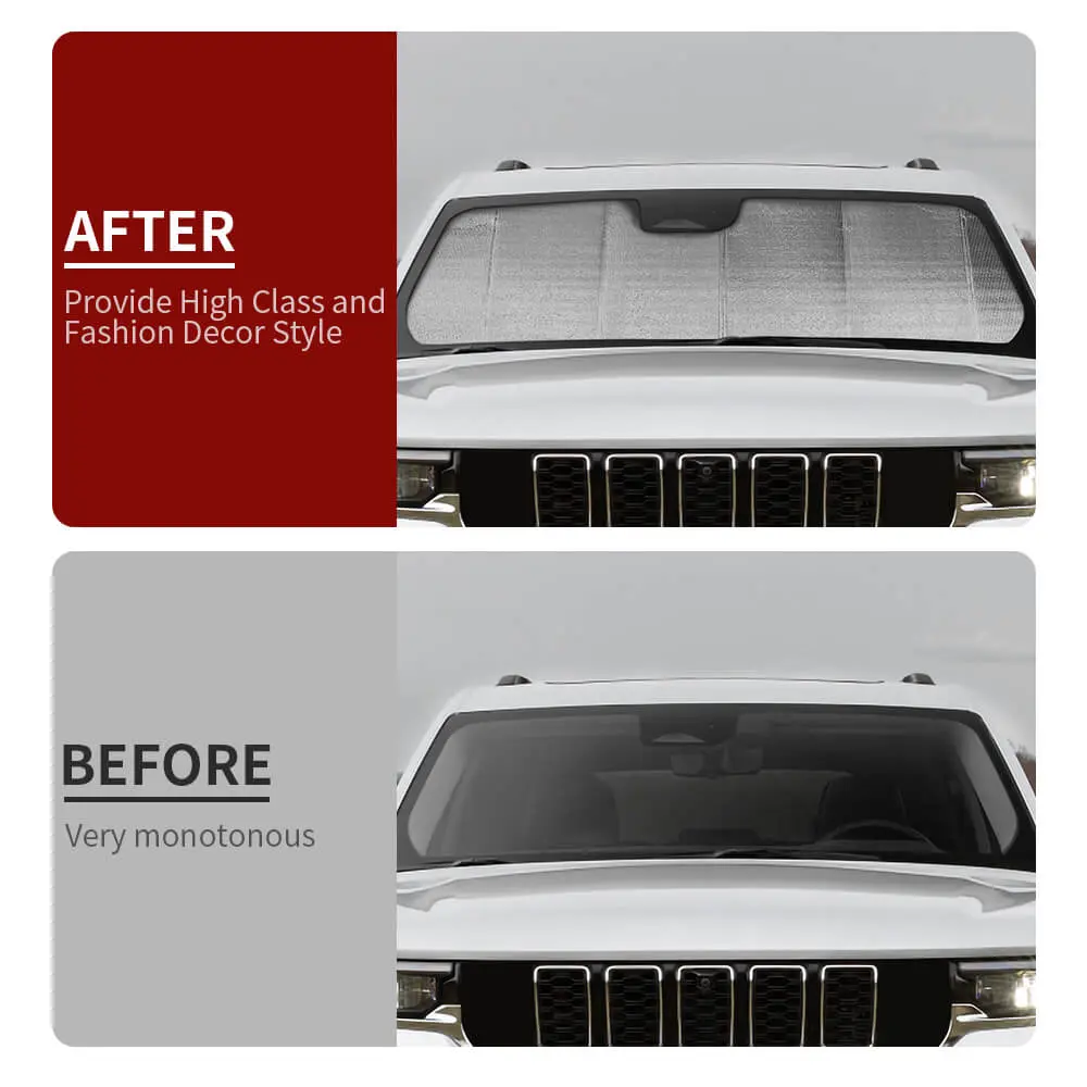 For 2022+ Jeep Grand Cherokee L Front Windshield Visor Sun Shade UV Blocking Insulate - Image 2