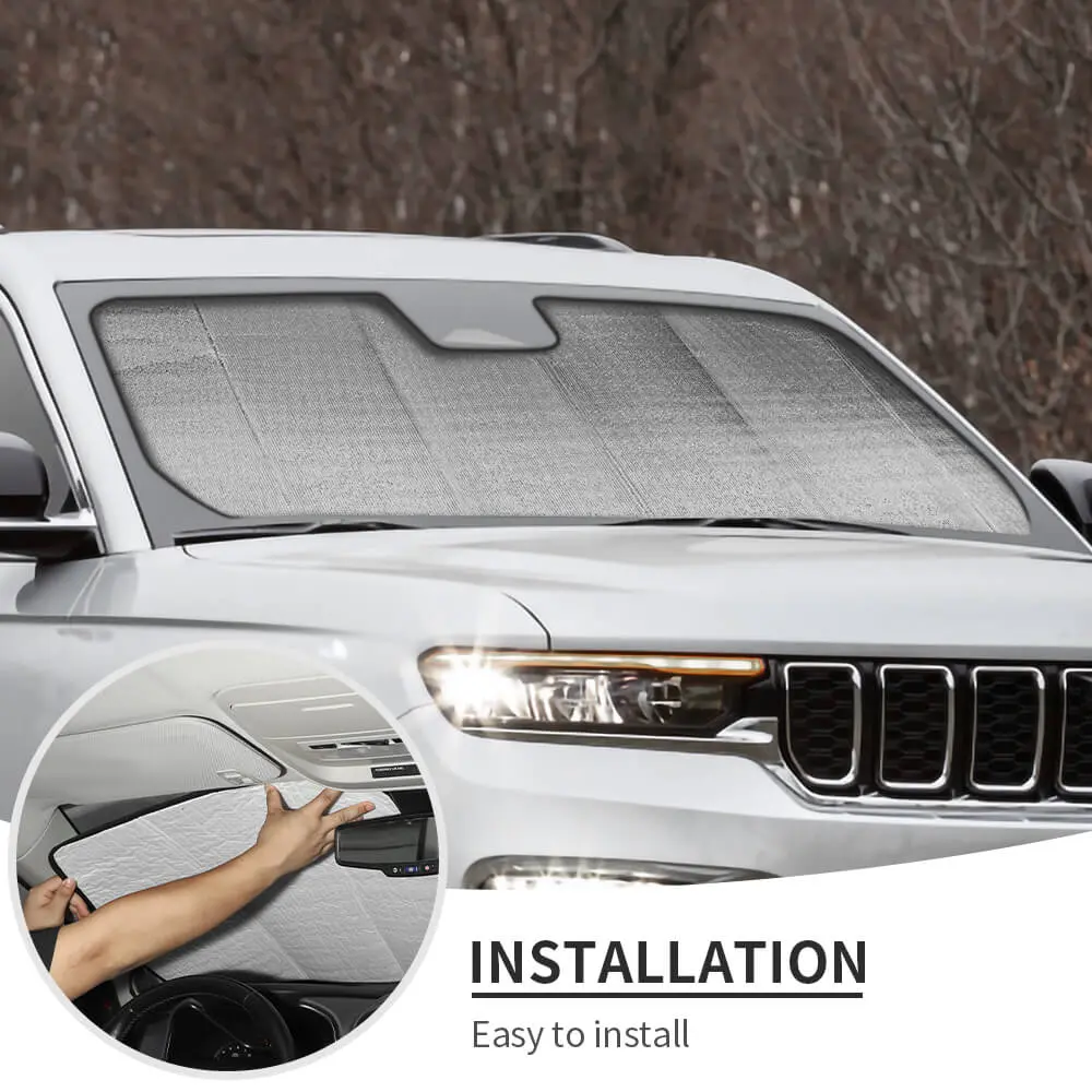 For 2022+ Jeep Grand Cherokee L Front Windshield Visor Sun Shade UV Blocking Insulate - Image 5