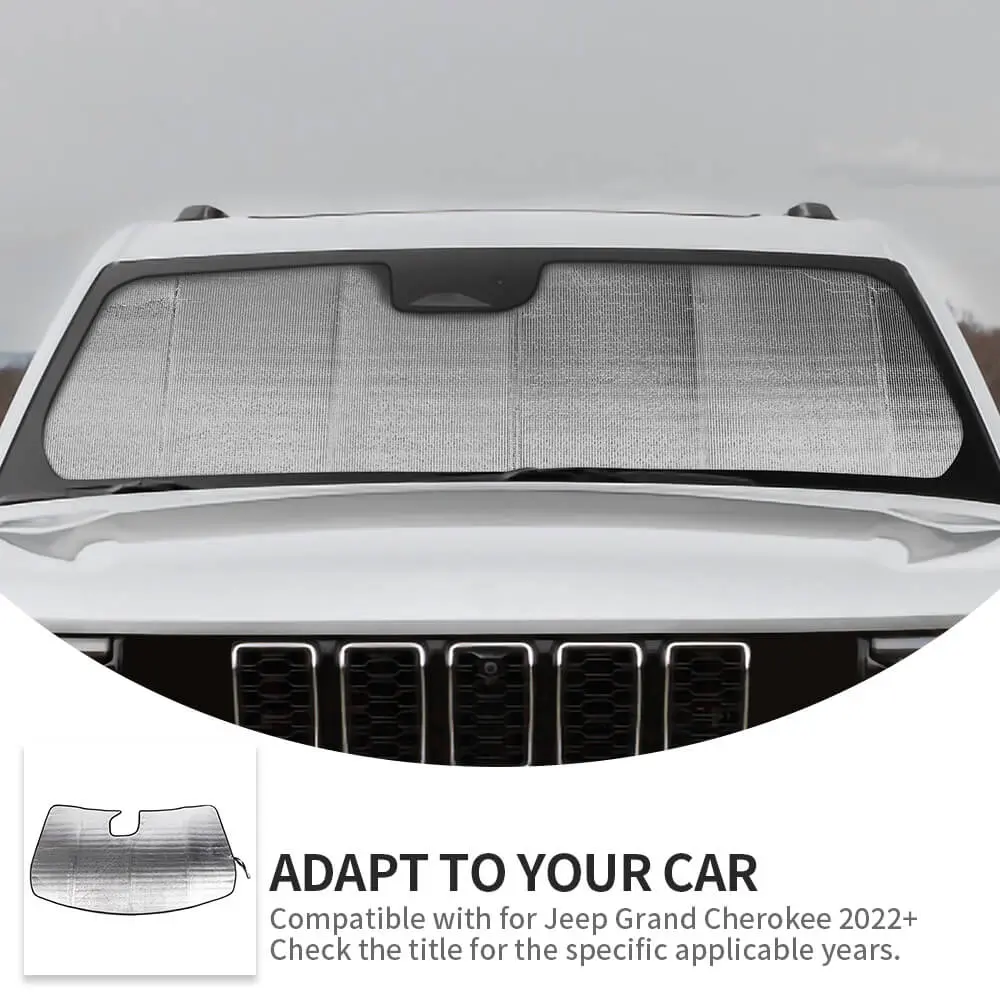 For 2022+ Jeep Grand Cherokee L Front Windshield Visor Sun Shade UV Blocking Insulate - Image 8