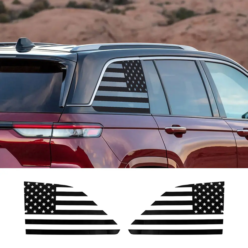 For 2022+ Jeep Grand Cherokee L Rear Window Decals Sticker Trim US Flag - Image 12
