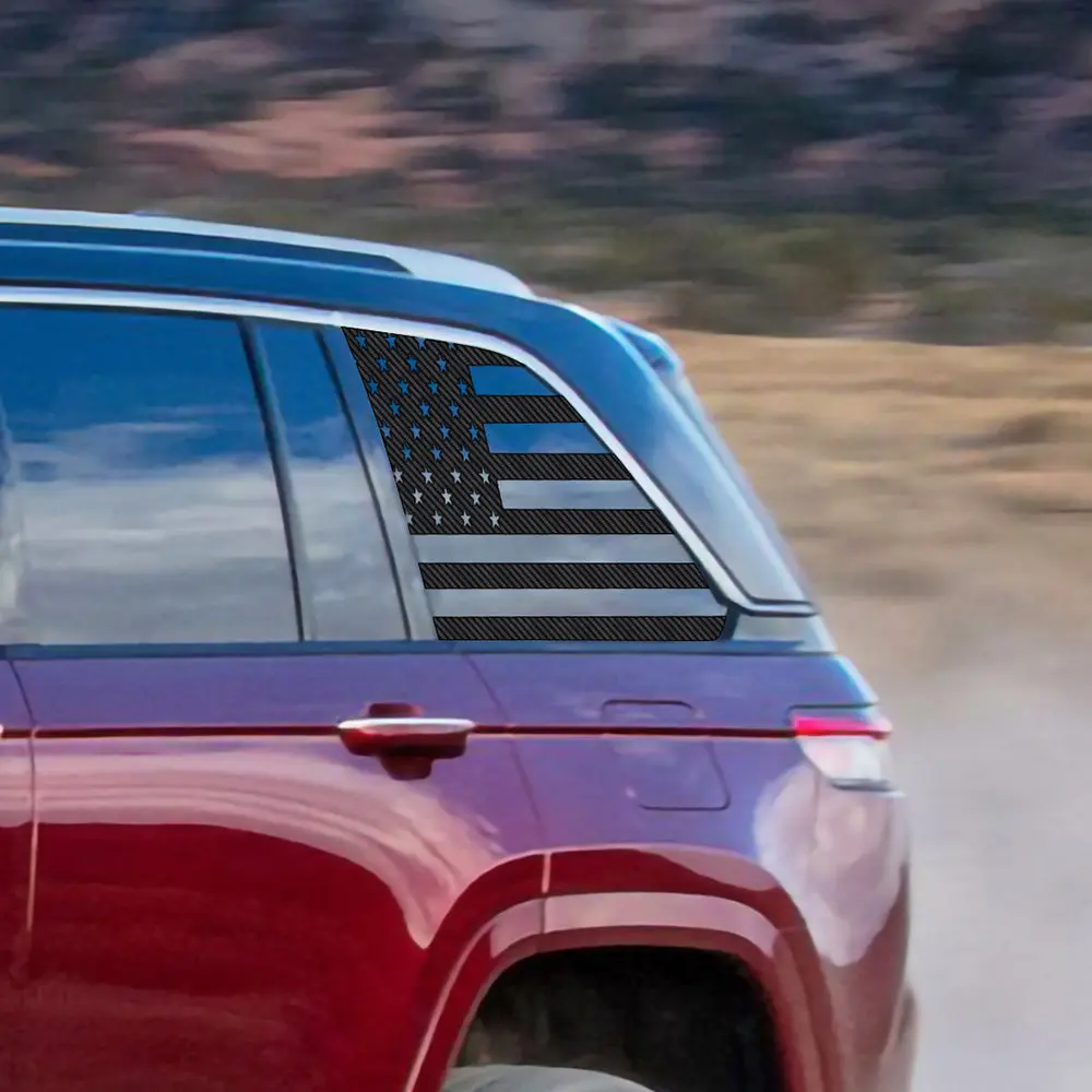 For 2022+ Jeep Grand Cherokee L Rear Window Decals Sticker Trim US Flag - Image 3