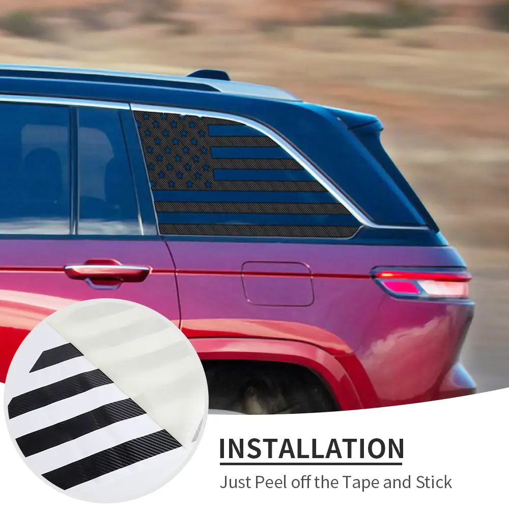 For 2022+ Jeep Grand Cherokee L Rear Window Decals Sticker Trim US Flag - Image 5