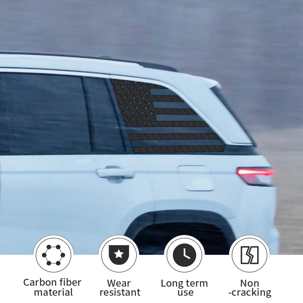 For 2022+ Jeep Grand Cherokee L Rear Window Decals Sticker Trim US Flag - Image 6