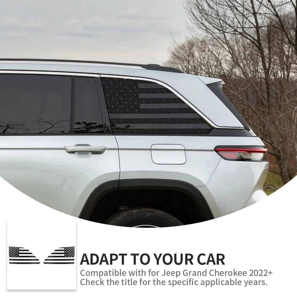For 2022+ Jeep Grand Cherokee L Rear Window Decals Sticker Trim US Flag - Image 7
