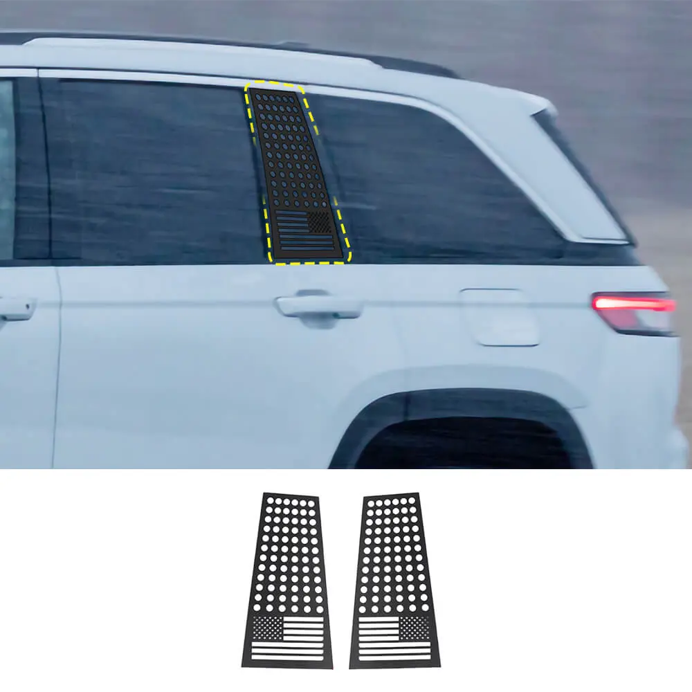 For 2022+ Jeep Grand Cherokee L Rear Window Triangle Glass Decor Cover - Image 13