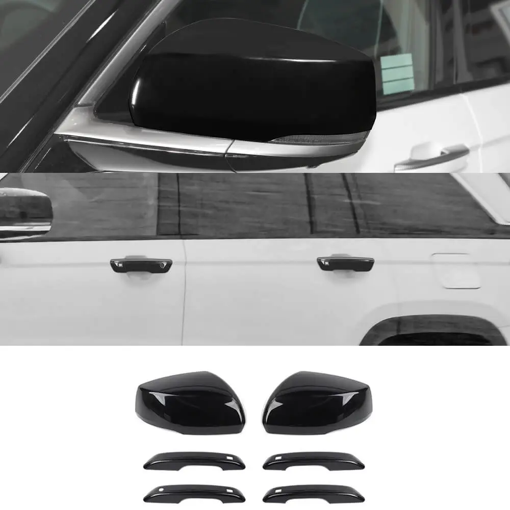 For 2022+ Jeep Grand Cherokee L Rearview Side Mirror Cover & Door Handles Trim - Image 14