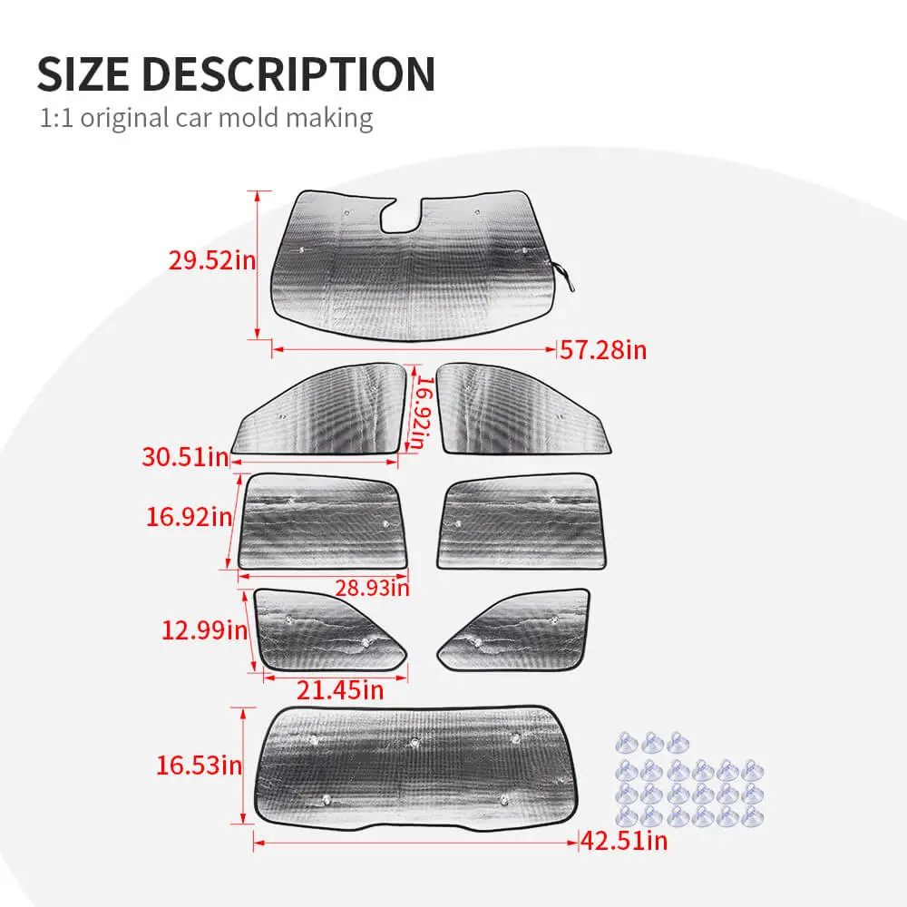 For 2022+ Jeep Grand Cherokee L Windshield Full Window Glass Sun Visor Full Sunshade - Image 9