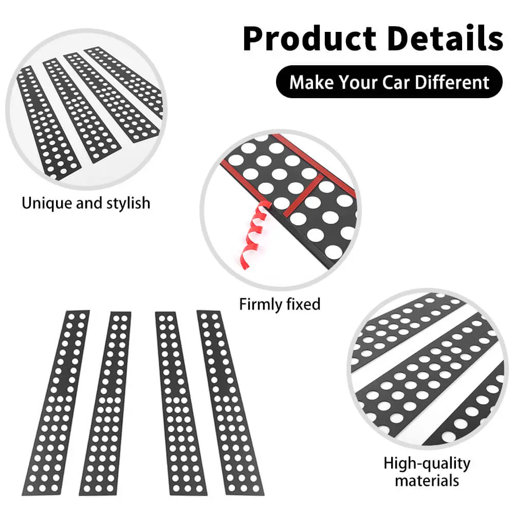 For 2021+ Jeep Grand Cherokee Window Middle Pillar Posts Sticker Trim - Image 9