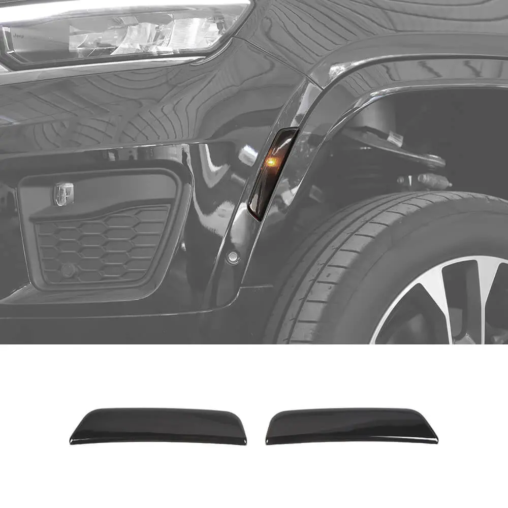 For 2024+ Jeep Grand Cherokee Smoked Front Wheel Eyebrow Light Cover Trim